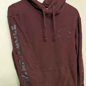 American Eagle Outfitters Maroon Hoodie with Logo